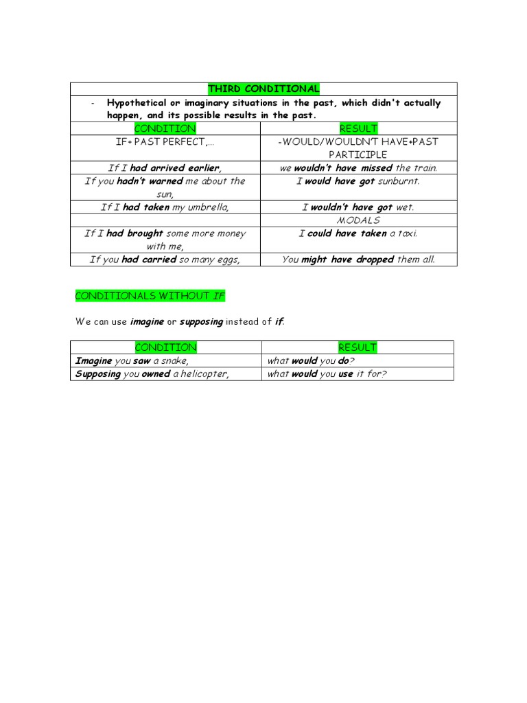 English Grammar: Third Conditional | PDF
