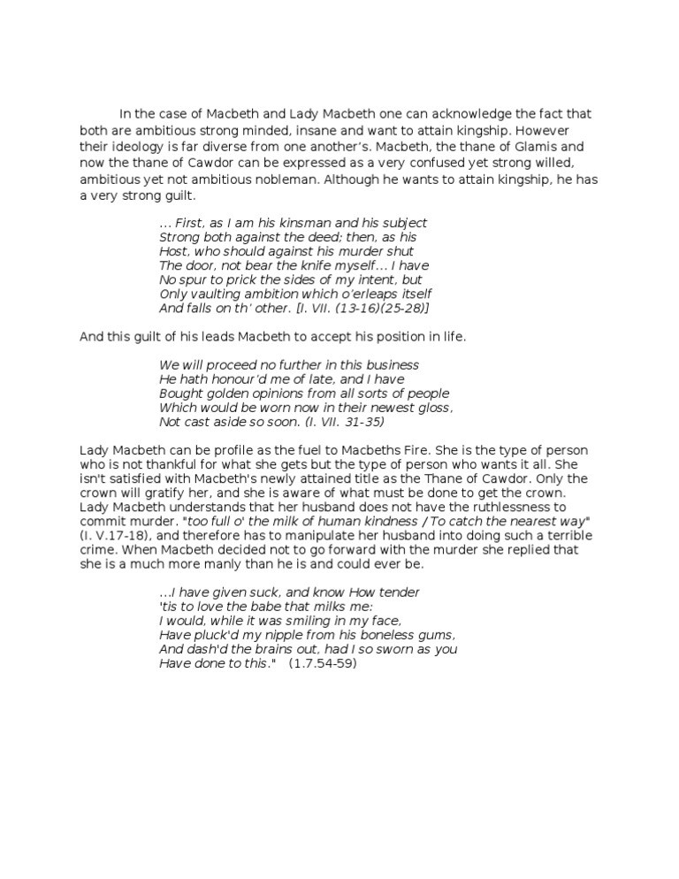 Macbeth comparative essay picture