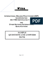 International Welding Practitioner Sample Questions