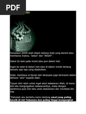 Kelebihan Zikir Pdf
