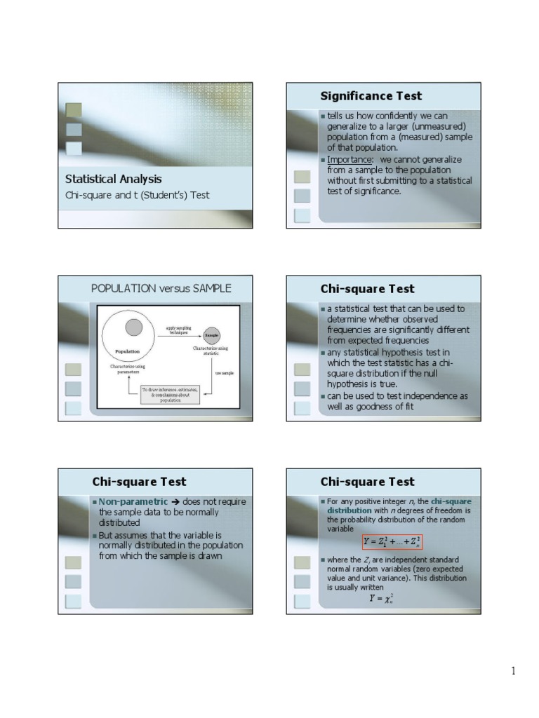 Significance Testing with Chi-Square and t-Test | PDF | Chi Squared ...