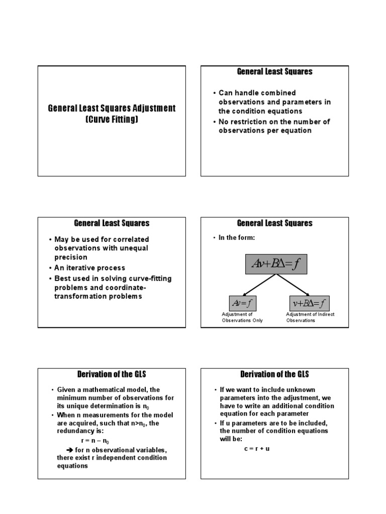 Lecture 6 Curve Fitting Pdf Least Squares Equations