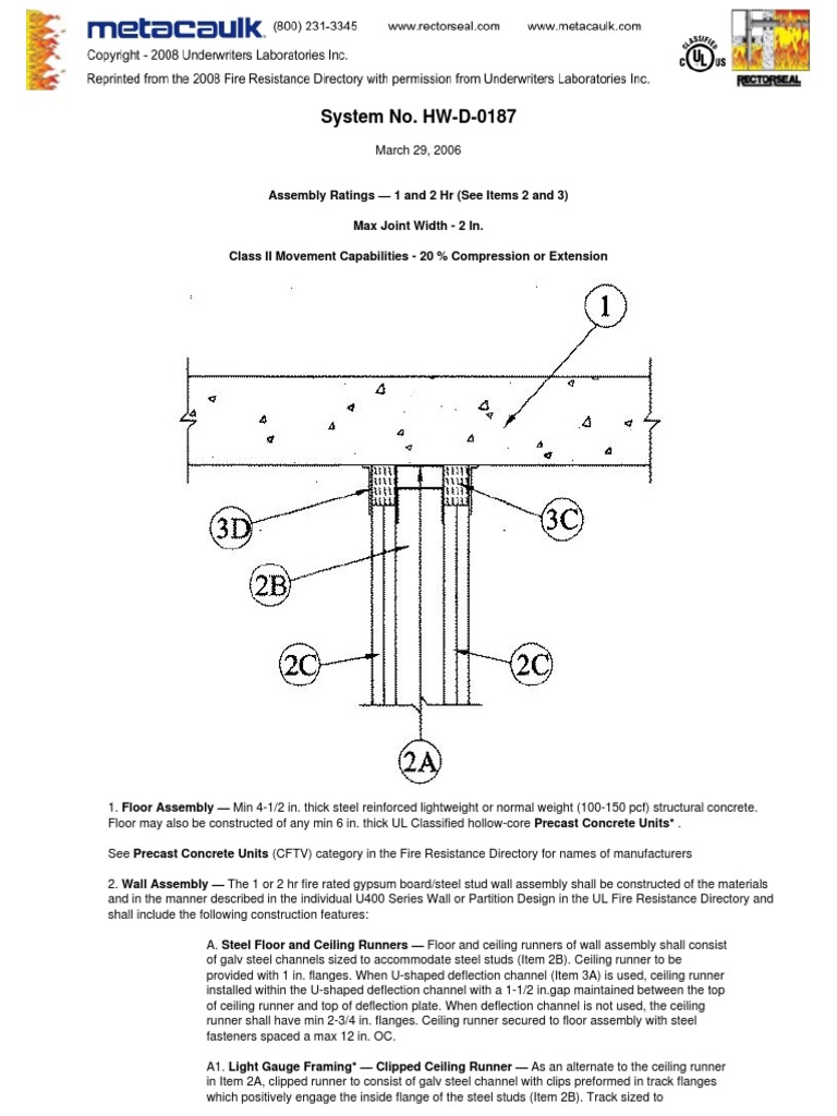 Hw D 0187 Drywall Wall