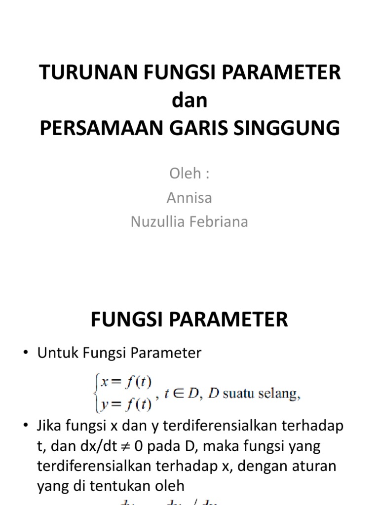 Contoh Soal Persamaan Parameter - Guru Paud