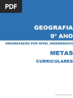 Metas Curriculares Geografia - 9º Ano [organizadas por nível hierárquico]