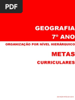 Metas Curriculares Geografia - 7º Ano [organizadas por nível hierárquico]