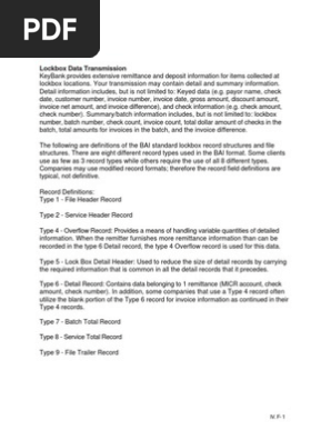 KeyBank Lockbox Format