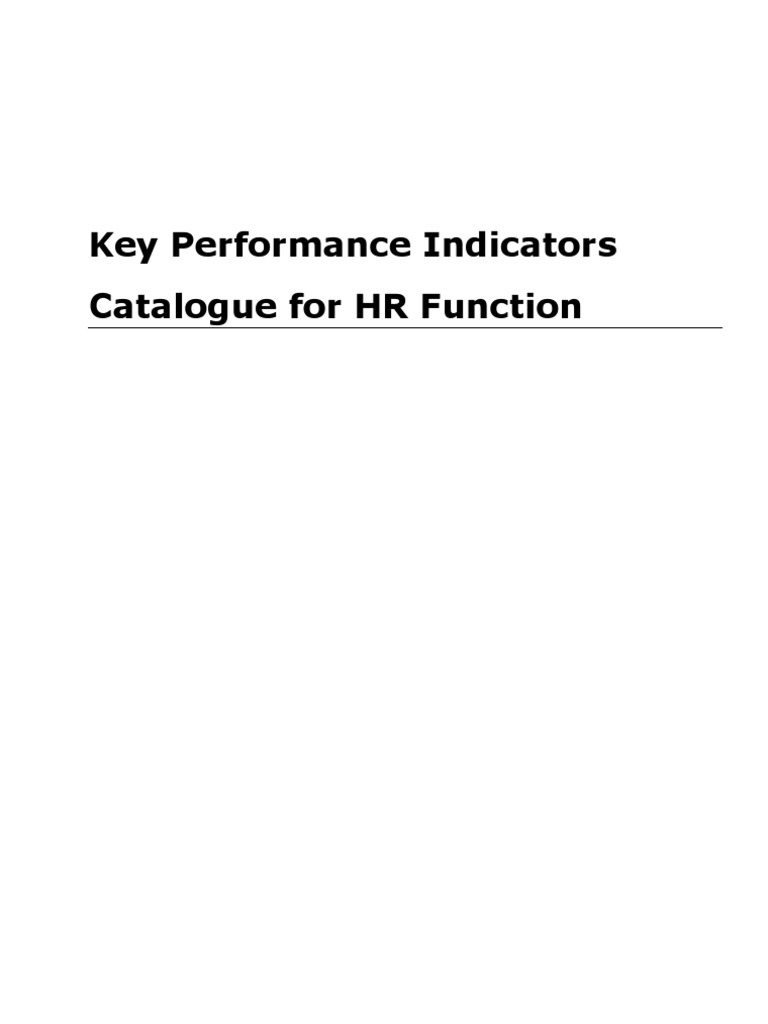 HR Key Performance Indicators Guide | PDF | Turnover (Employment ...