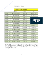 SimCATs 2014 Schedule