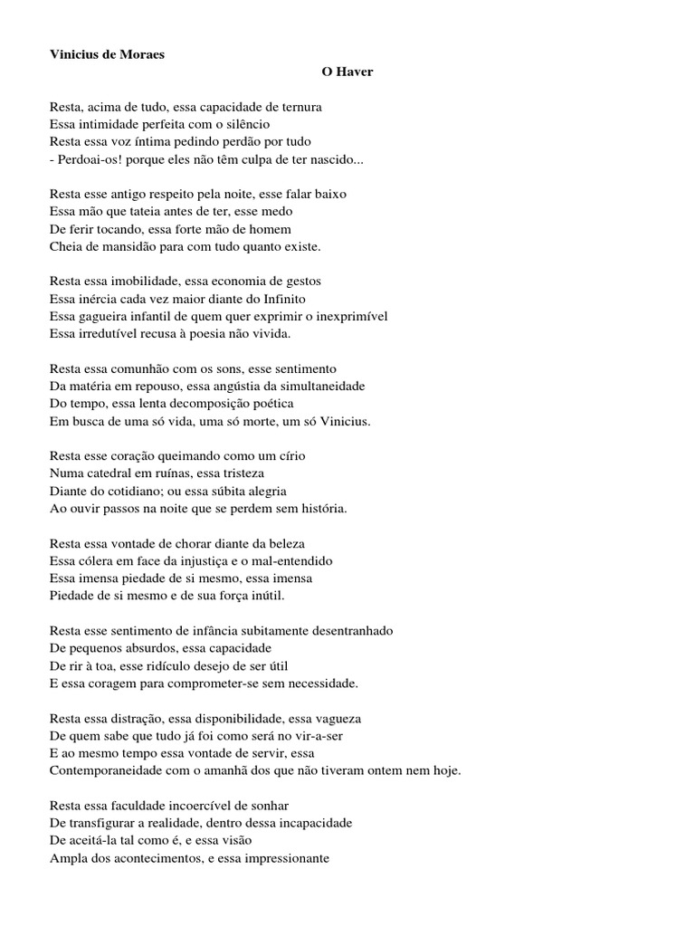 Vinicius de Moraes - Alguns Poemas | PDF | Poesia | Amor