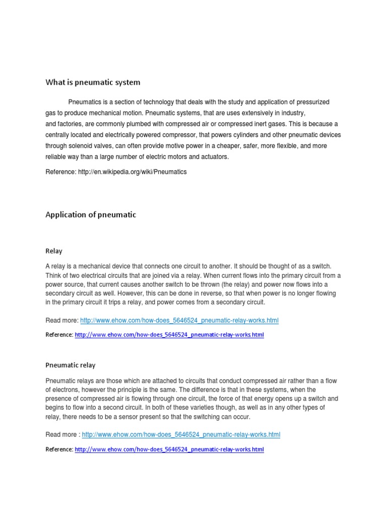 What Is Pneumatic System PDF Actuator Pneumatics