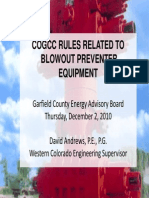 COGCC Rules Related to Blowout Preventer Equipment