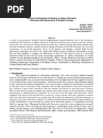 The Role of Information Technology in Higher Education: Motivation and Enhancement of Student Learning Jumhur AKSU Ali Riza APIL Kenneth M. REYNOLDS Olcay KURSUN