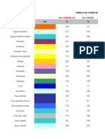 Tabela de Cores RGB