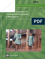 Ameliorer La Gestion de l Enseignement Primaire a Madagascar Resultats d Une Experimentation Randomisee