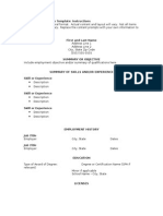 Combination Resume Template: Instructions: Job Title