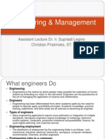 Engineering & Management: Assistant Lecture Dr. Ir. Supriadi Legino Christian Priatmoko, ST