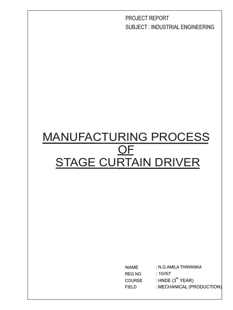 Curtain Driver Manufacturing Process | PDF | Numerical Control | Screw