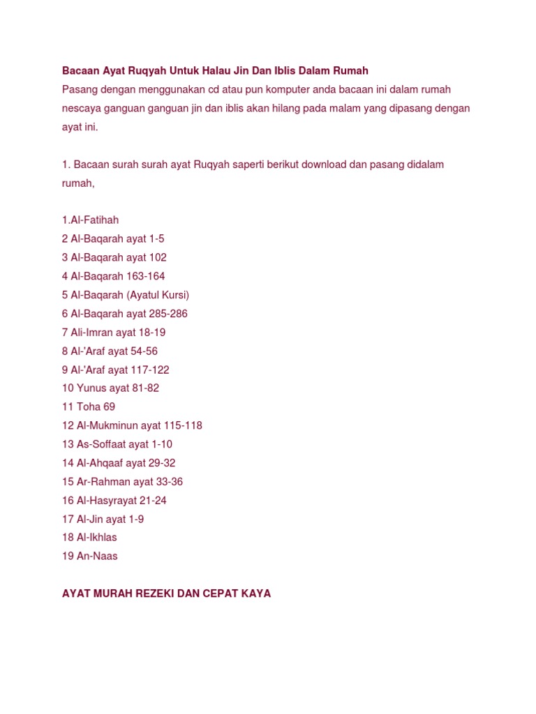 Ayat Rukyah Pdf