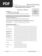 SER YPE Ompany: Company'S Details To Be Filled in by The Applicant