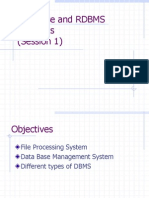 Database and RDBMS Concepts Session 1