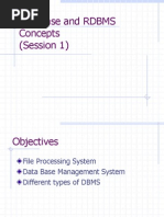 Database and RDBMS Concepts Session 1