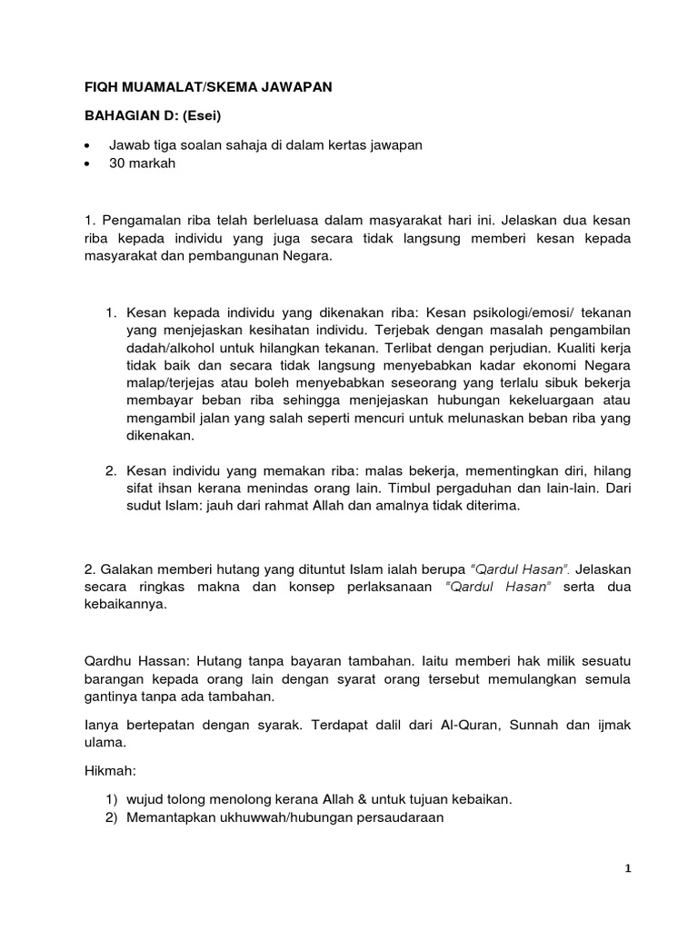 Kesan Riba dan Konsep Qardul Hasan | PDF
