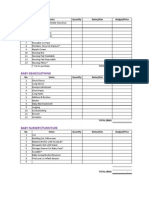 Checklist Baby Excel