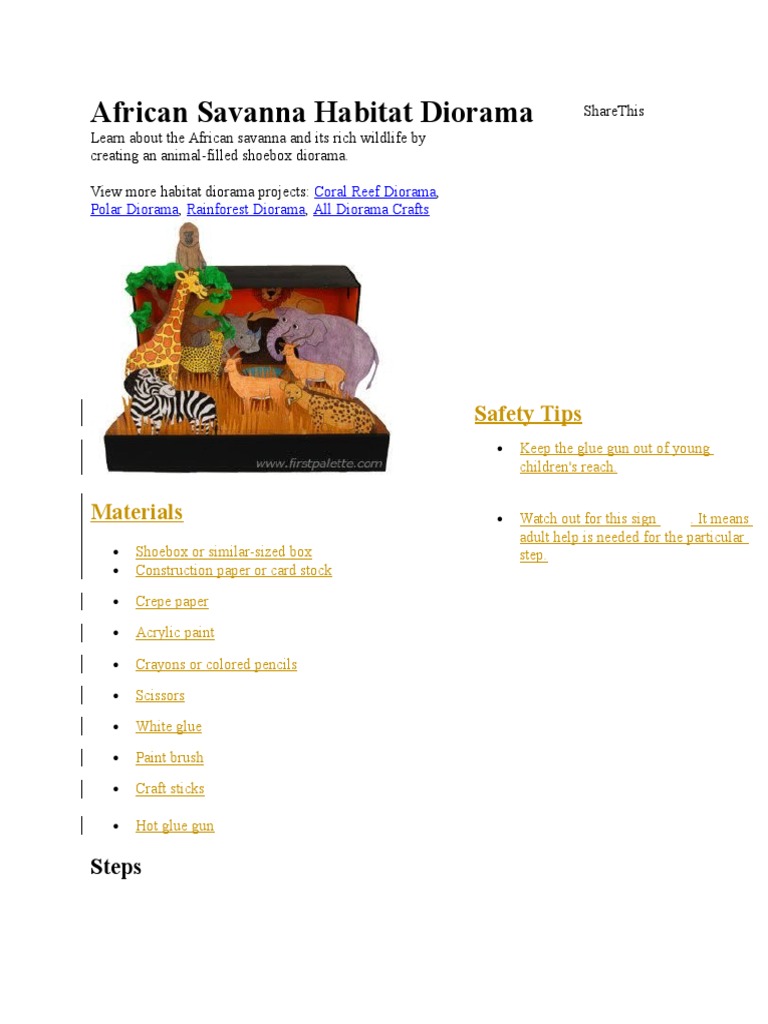 African Savanna Diorama Guide | PDF | Conservation | Nature