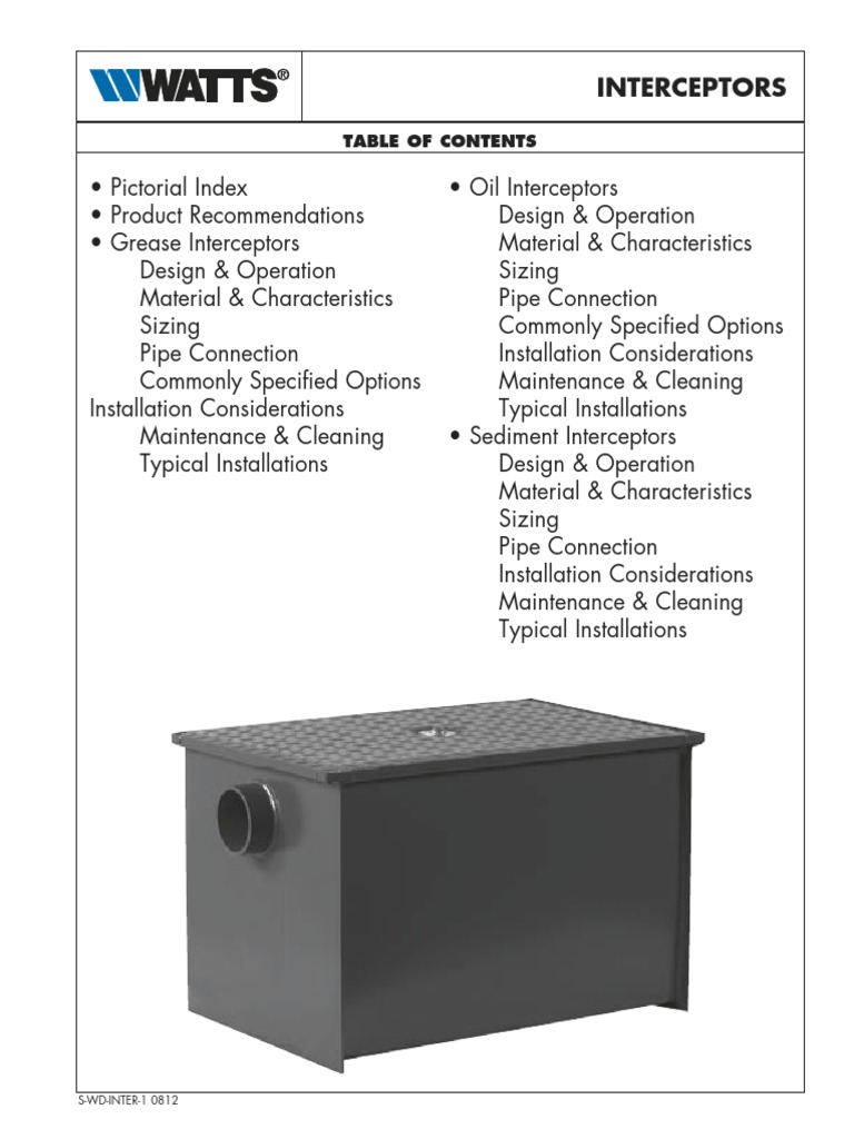 Interceptors: S-WD-INTER-1 0812 | PDF | Storm Drain | Pipe (Fluid ...