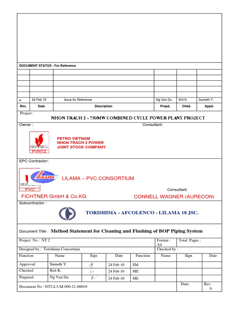 NT2L3M000!21!00010 MS For Cleaning & Flushing of BOP Piping System