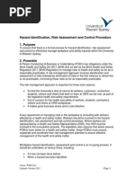 Hazard Identification, Risk Assessment and Control Procedure