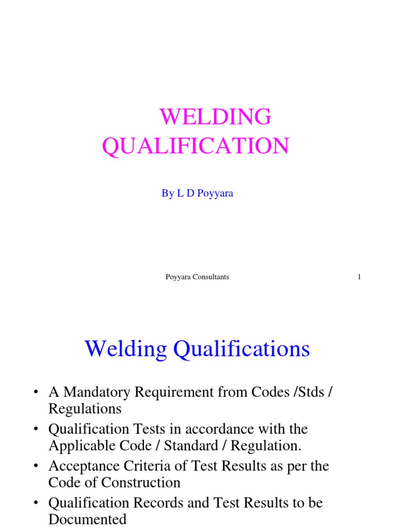 Welding Qualification Welding Applied And Interdisciplinary Physics