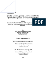 Quality Control, Quality Assurance and Total Quality Management in Construction Sector