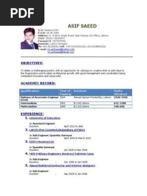 sample CV