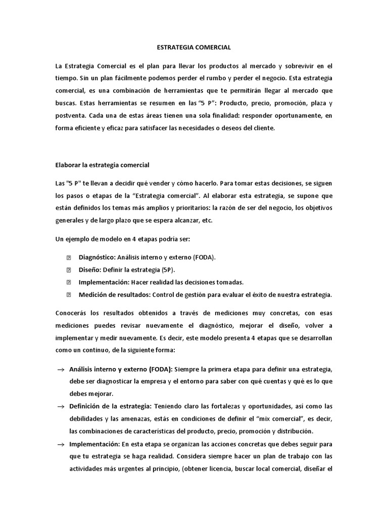 Estrategias para un Plan Comercial Efectivo | PDF | Marketing | Mercado ...