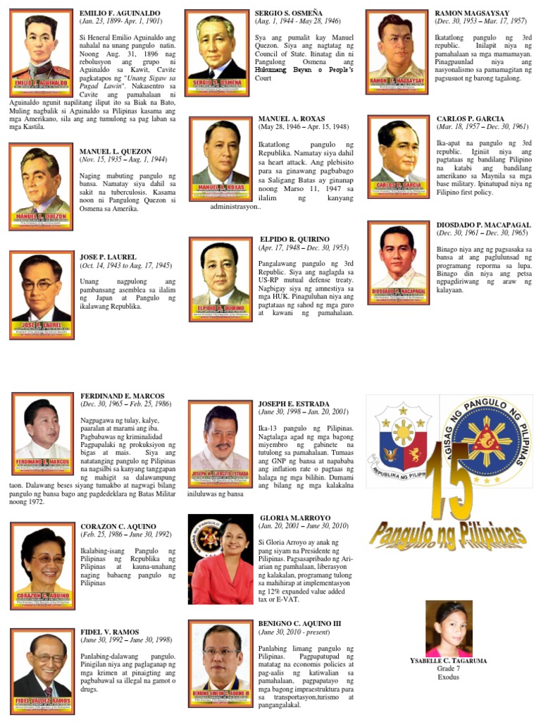 15 Philippine Presidents