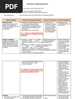 Project Design Matrix