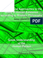 Philosophical Approaches To The Study of Human Existence According To Western Philosophy