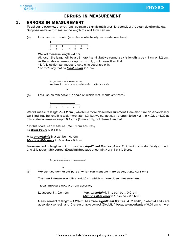 Understanding Measurement Errors in Physics | PDF | Significant Figures ...
