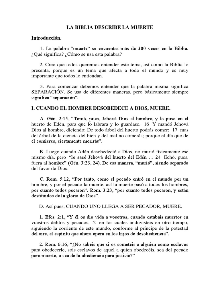 La Muerte según la Biblia | PDF | La resurrección de Jesús | Cristo ...