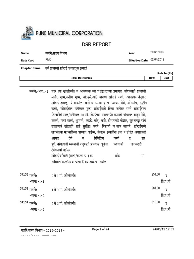 DSR Report: Name Rate Card Effective Date Year | PDF | Business ...