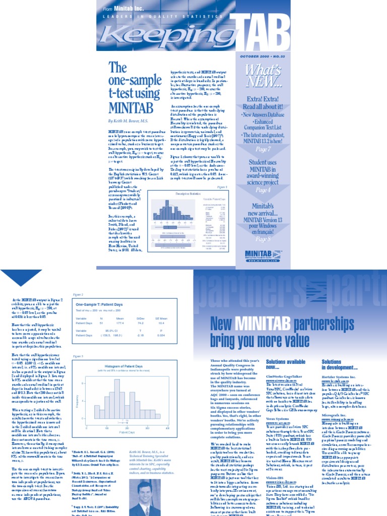 One Sample T Test KT33 | PDF