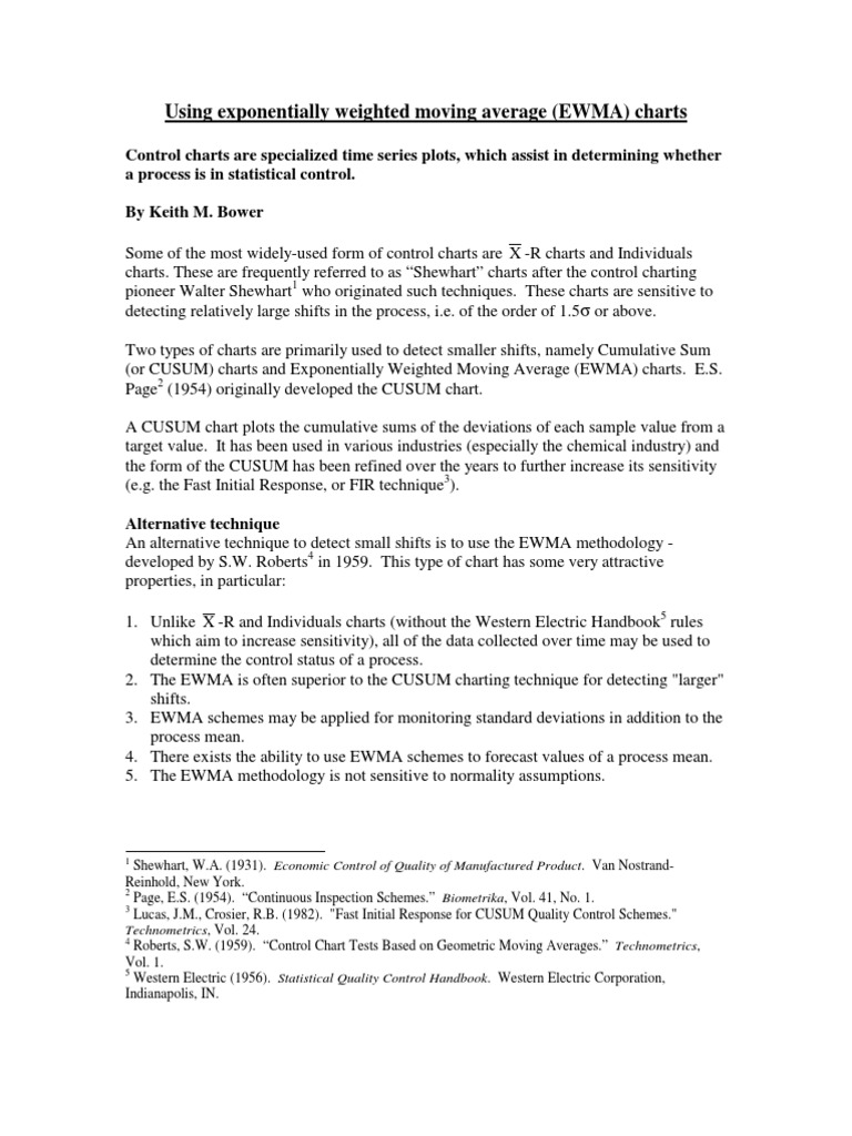 Using EWMA Charts | PDF