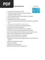 Download Website Design Questionnaire by FionaMunro SN23423200 doc pdf