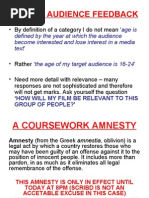 A Course Work Amnesty
