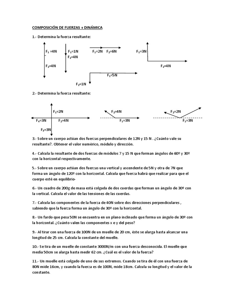 Composicion de Fuerzas+dinámica | PDF | Fuerza | Masa