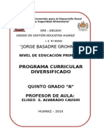 Diversificación Curricular de Quinto Grado Jbg-2014
