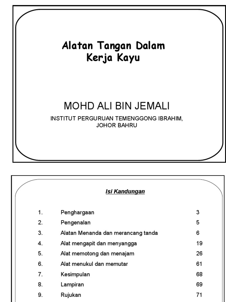 Alatan Tangan Dalam Kerja Kayu Pdf