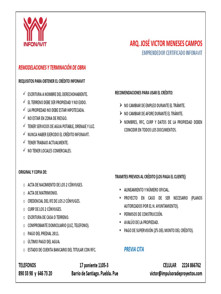 Requisitos para infonavit